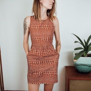🌿Anthropologie / Whit Orange Open Back Dress